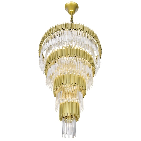 34 Light Down Chandelier With Medallion Gold Finish